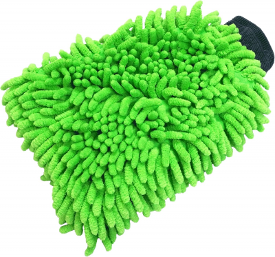 Green Chenille Wash Mitt