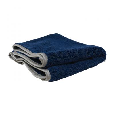 16" x 16" Plush Heavy Hemmed Microfiber Towel - Blue/Black